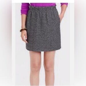 J.CREW Cotton Blend Black & White Jacquard Dot Mini Skirt With Pockets Size 4